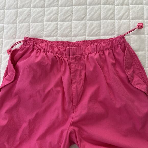 FADED ROSE ESSENTIALS Womens Pants Medium Hot Pink Parachute Casual Streetwear - Picture 2 of 16